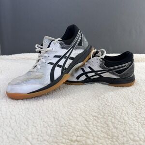 ASICS Gel Rocket 9 Shoes Womens Size 9 White Black Gum Indoor Court Volleyball